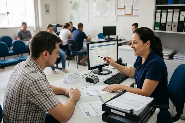 Atendimento para renovação de CNH em um despachante.
